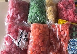 Jellies intercepted in a previous operation, impregnated with 'La Bomba'.