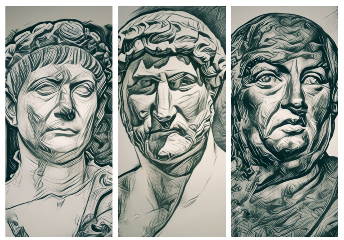 Trajan, Hadrian and Seneca.