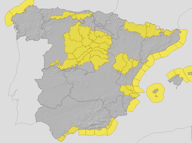 Weather alerts activated in Spain for Sunday, 2 March 2025.