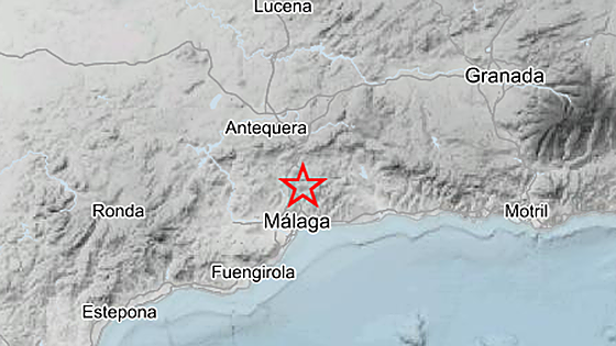 A 3.2 magnitude earthquake with its epicentre in Malaga town just inland from Costa del Sol is recorded