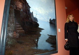 The work attributed to Emilio Ocón, with its owner, Baroness Thyssen.