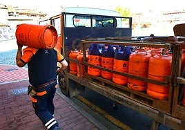 A butane gas cylinder delivery.