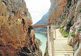 The gorge walk part of the Caminito del Rey walk is three kilometres long.