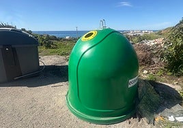 A glass recycling container in Torrox.