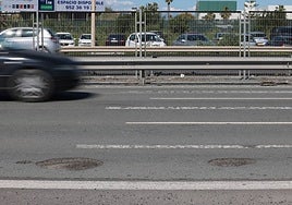 Potholes on the MA-21 motoway near Malaga Airport.