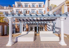 View of the terrace of a boutique hotel on the Costa del Sol.