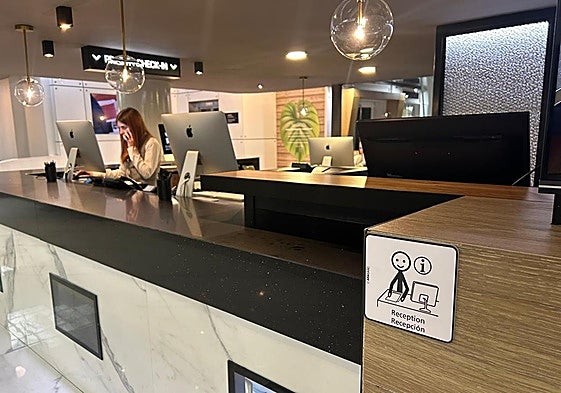 One of the pictograms in the reception of one of the group's hotels in Granada.