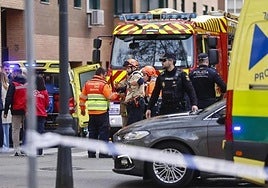 Firefighters at the scene of the deadly blaze in Alcorcón.