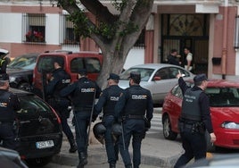 Police searching for the suspect.