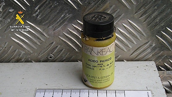 Police bomb squad experts remove canisters of potentially explosive chemical from science labs in schools across Spain
