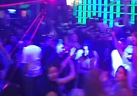 Interior of the Sala Leblón, after the customers were allowed back in.