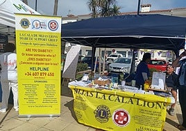 The Lions offered free glucose tests and advice about diabetes.