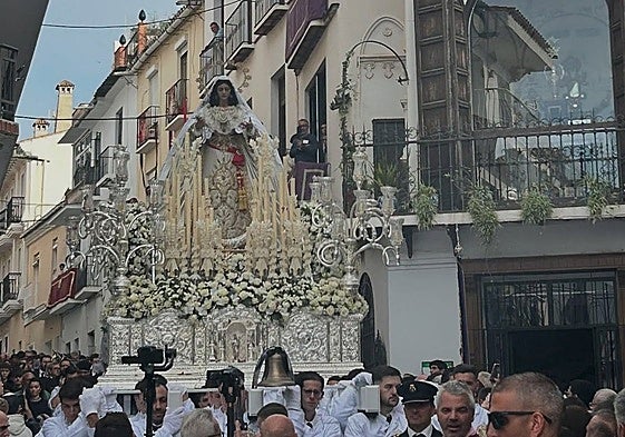 Our Lady of Rocío during the Palm Sunday processions in Vélez-Málaga