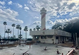 A slab of concrete in the area where the garden used to be has generated controversy in recent days.