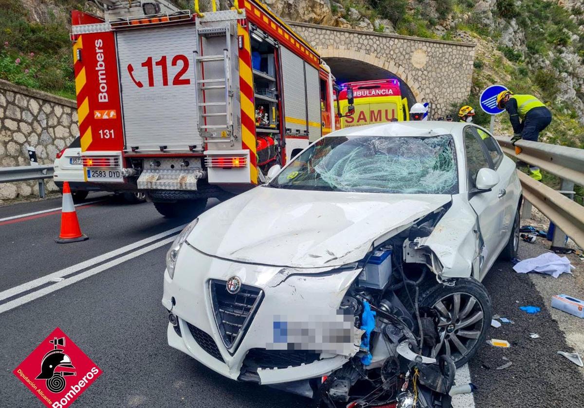 Man dies and his 14-year-old son is injured after car crashes into group of cyclists on main road in Spain