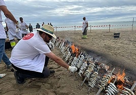 File photograph of sardines being grilled on a Mijas beach.