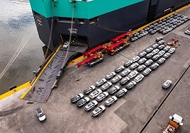 File image of electric cars being unloaded.