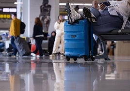 Tourists at Malaga airport.