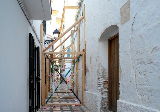 The Convento de la Trinidad in Marbella is currently propped up to prevent damage.