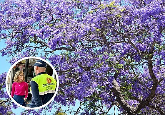 The councillor responsible for cleaning services in Fuengirola and one of the workers.