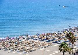 View of the beaches of Torremolinos.
