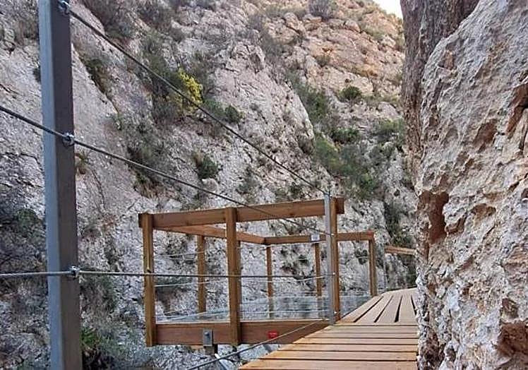 Viewing platform with glass floor.