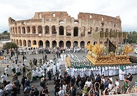 The procession in the streets of Rome
