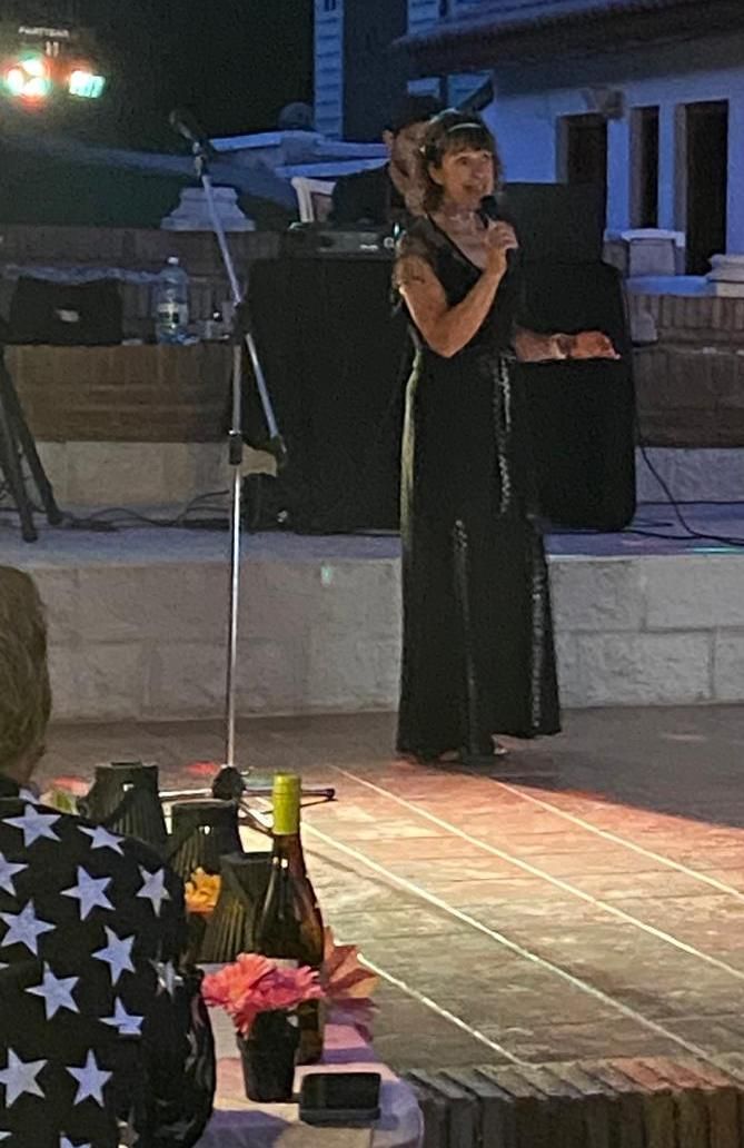 Karaoke winner Christine Charlton.