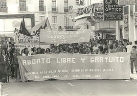 Demonstration in Malaga for the right to free abortion.