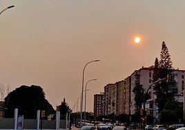 Image of the orange sky in Malaga captured on Tuesday.