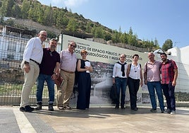 Jorge Gallardo (l) with archaeologists and municipal workers at the site this week.