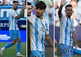 Dioni, Kevin, and Manu Molina during the last league match against Burgos.