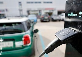 Recharging an electric car.