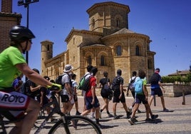 A group of young people, sightseeing.