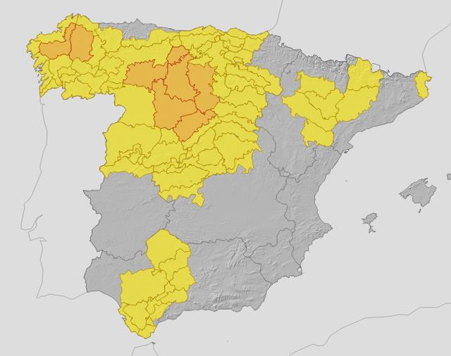 Weather warnings in Spain for Wednesday, 11 June 2025.
