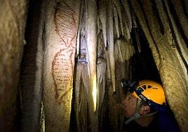 Paleolithic paintings in Nerja Cave, part of the Unesco bid.