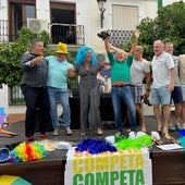 Winners of a previous high-heeled shoe race during Competa Pride Month