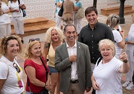 The mayor with some of the cleaning staff.