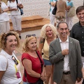 The mayor with some of the cleaning staff.