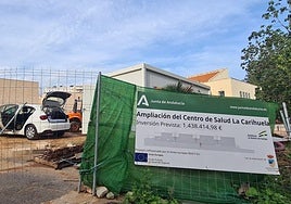 Image of the health centre construction work last December, when it resumed.
