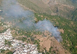 Helicopters tackle forest fire on outskirts of Serranía de Ronda village