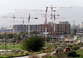 Housing construction under way to the west of the Teatinos campus in Malaga city.