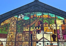 Disaster narrowly averted after heat cracks huge stained glass window at iconic Malaga market