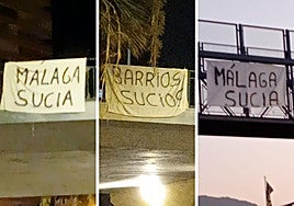 Several areas of Malaga wake up to protest banners criticising the lack of cleanliness outside the city centre