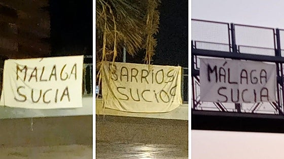 Several areas of Malaga wake up to protest banners criticising the lack of cleanliness outside the city centre