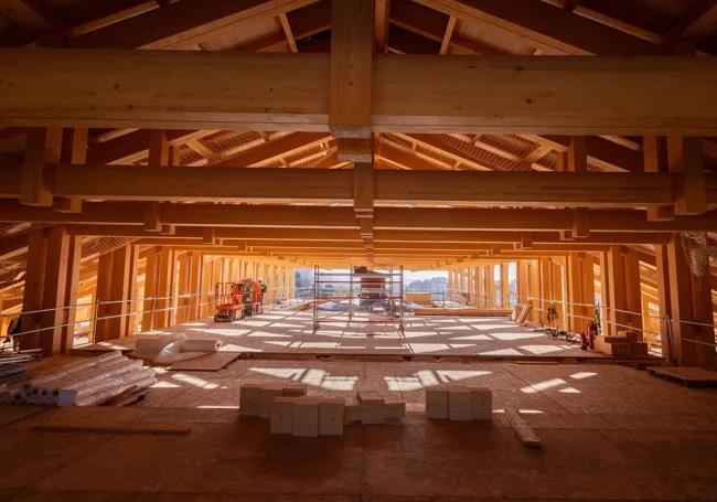 Interior space of the new roof.