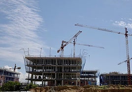 Construction of homes under way in Malaga city.