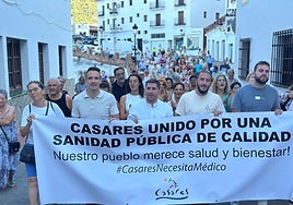 Demonstration in Casares for improvements in the health service in the municipality.