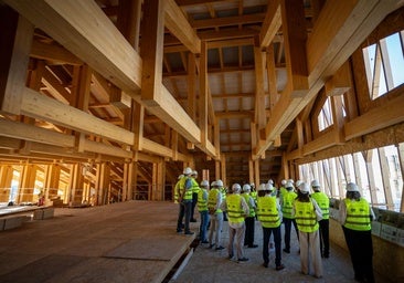 The central part of the wooden structure, made out of pine, is complete.