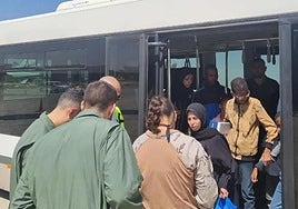 The 13 heart patients arriving with their families from Gaza on Thursday.